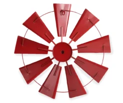 22.05" Red Metal Windmill Wheel Wall Decor -Northlight Sales Store 810528353 5