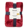 Deep Red Plaid Velvet Plush Queen/King Blanket -Northlight Sales Store 810530975