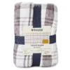 Gray & White Plaid Velvet Plush Queen/King Blanket -Northlight Sales Store 810530976