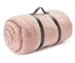 Sepia Rose Zigzag-Embossed Velvet King Blanket