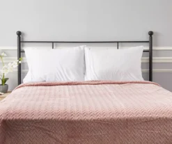 Sepia Rose Zigzag-Embossed Velvet King Blanket 11 Sepia Rose Zigzag-Embossed Velvet King Blanket -Northlight Sales Store 810531015 810617577 5