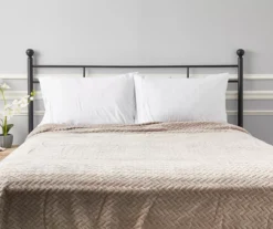 Tan Zigzag-Embossed Velvet King Blanket -Northlight Sales Store 810531017 810617578 5 1