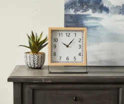 Brown & Black Square Tabletop Clock -Northlight Sales Store 810534569 2