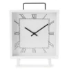 White Roman Numeral Square Tabletop Clock 1 White Roman Numeral Square Tabletop Clock -Northlight Sales Store 810534612