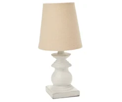 White Spindle Table Lamp With Bulb