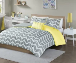 Darcy Yellow Chevron Duvet Cover Set -Northlight Sales Store 810538039 810538040 810538044 1 1