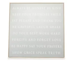 "Always Be Honest" Gray Framed Canvas