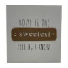 "Sweetest Feeling" White Wood Plaque With Brown Faux Leather Accent 2 "Sweetest Feeling" White Wood Plaque With Brown Faux Leather Accent -Northlight Sales Store 810539340