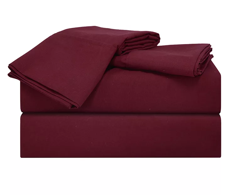 Rhubarb Red Microfiber Queen 4-Piece Sheet Set 3 Rhubarb Red Microfiber Queen 4-Piece Sheet Set