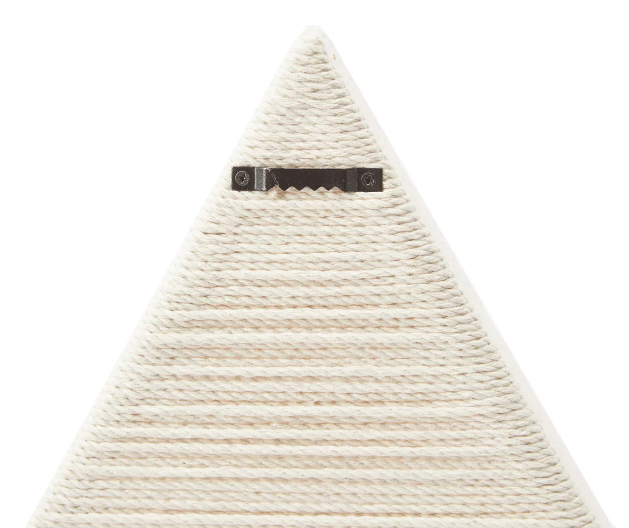 Light Brown & White Wood & Yarn 1 Triangle Wall Decor 5 Light Brown & White Wood & Yarn 1 Triangle Wall Decor - Image 3