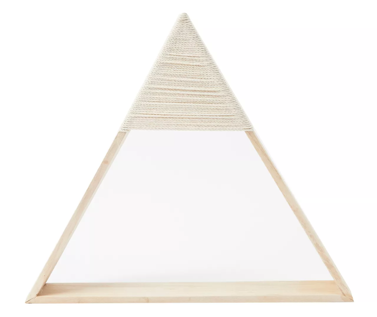 Light Brown & White Wood & Yarn 1 Triangle Wall Decor 3 Light Brown & White Wood & Yarn 1 Triangle Wall Decor