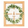 Monogram Framed Windowpane Plaque With Greenery Wreath -Northlight Sales Store 810544117