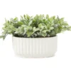 Green Leafy Plant In White Ripple Oval Ceramic Pot -Northlight Sales Store 810545147