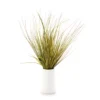 25" Green Grass In White Ripple Round Ceramic Pot -Northlight Sales Store 810545148