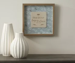 "This Is Our Happy Place" Blue & Brown Dragonfly Botanical Framed Wall Plaque -Northlight Sales Store 810546203 2