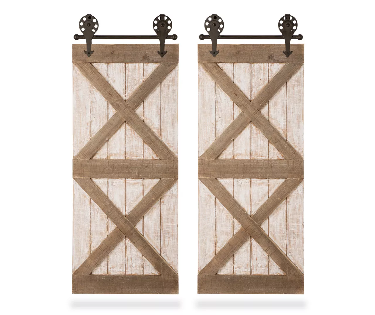 White & Natural Barn Door Wall Décor, 2-Pack 4 White & Natural Barn Door Wall Décor, 2-Pack - Image 2