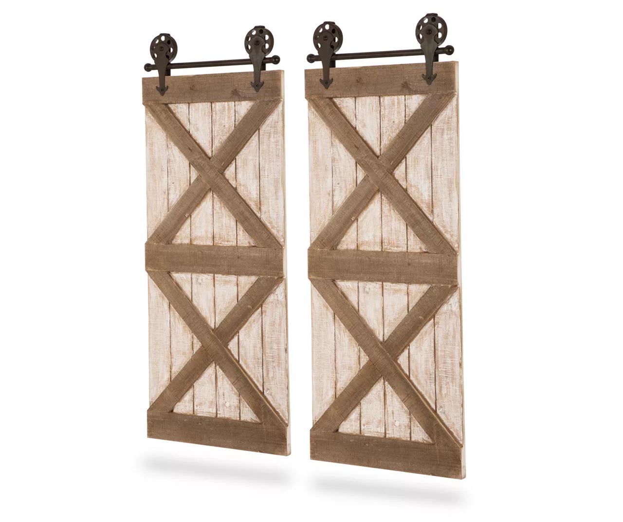 White & Natural Barn Door Wall Décor, 2-Pack 5 White & Natural Barn Door Wall Décor, 2-Pack - Image 3