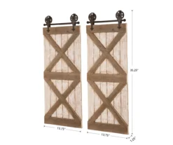 White & Natural Barn Door Wall Décor, 2-Pack 14 White & Natural Barn Door Wall Décor, 2-Pack -Northlight Sales Store 810546424 6