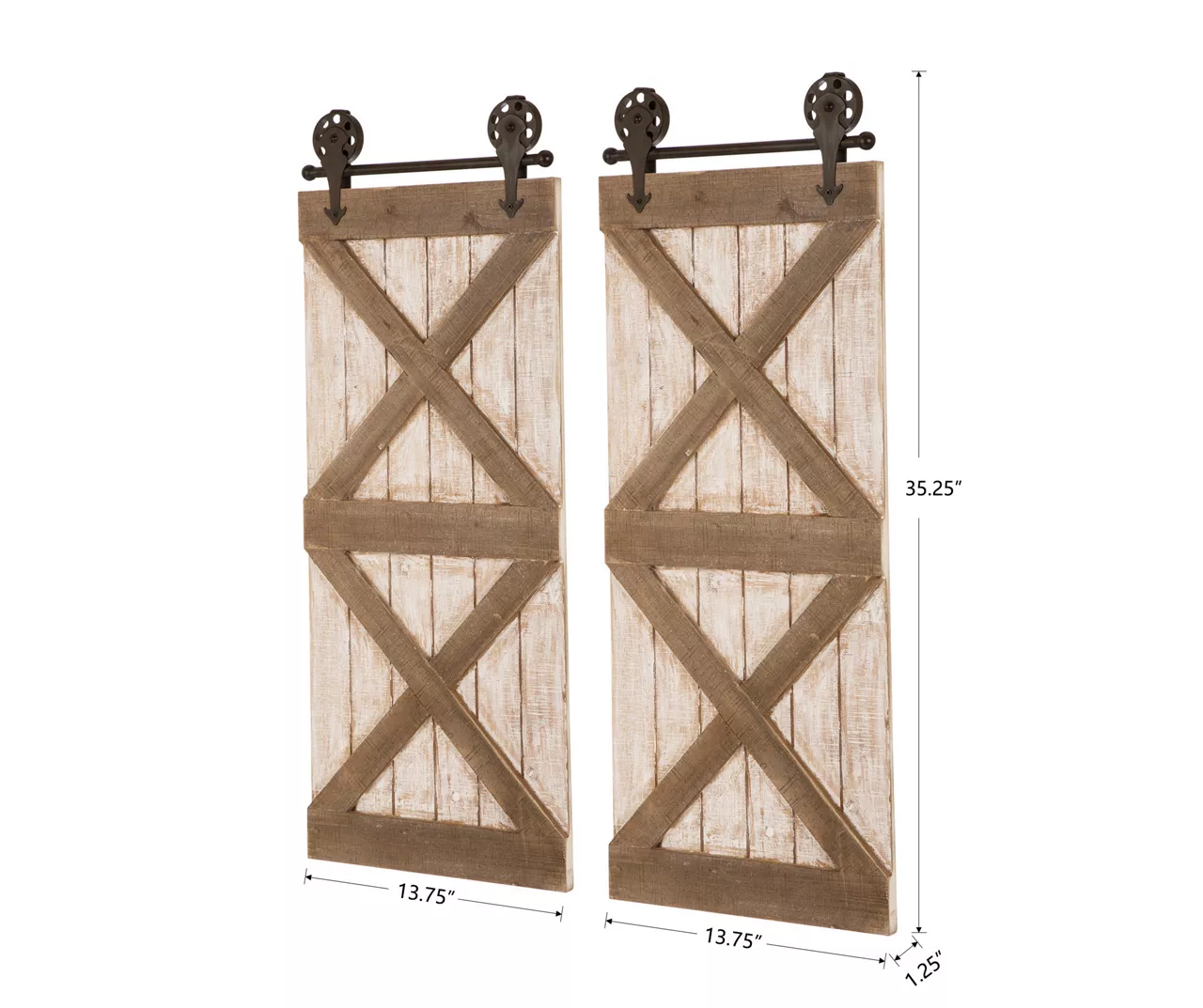 White & Natural Barn Door Wall Décor, 2-Pack 8 White & Natural Barn Door Wall Décor, 2-Pack - Image 6
