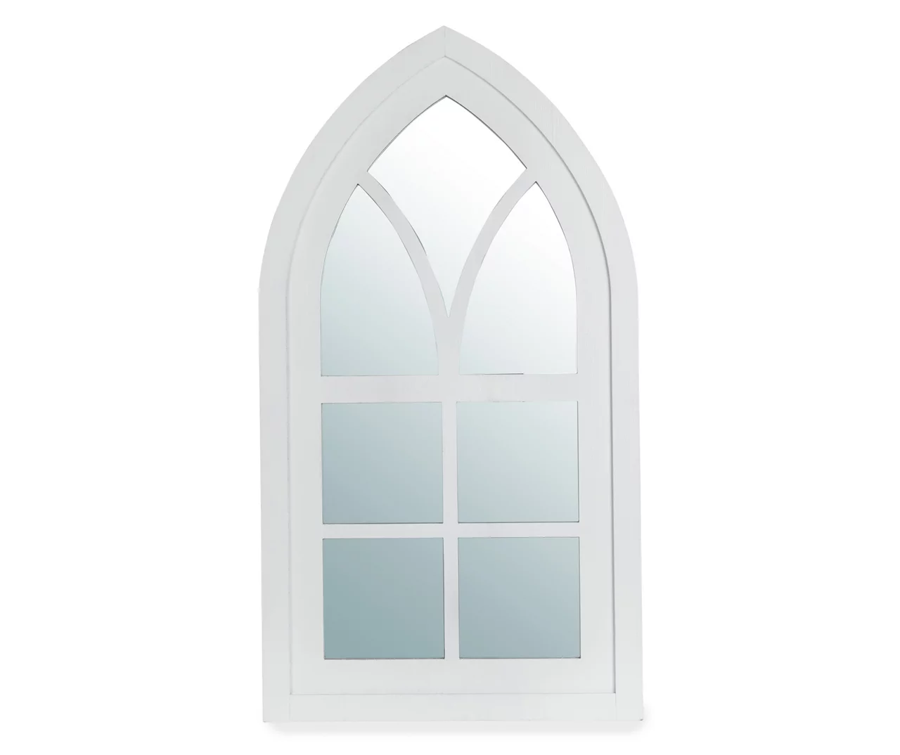 White Arching Windowpane Wall Mirror, (40.16") 3 White Arching Windowpane Wall Mirror, (40.16")