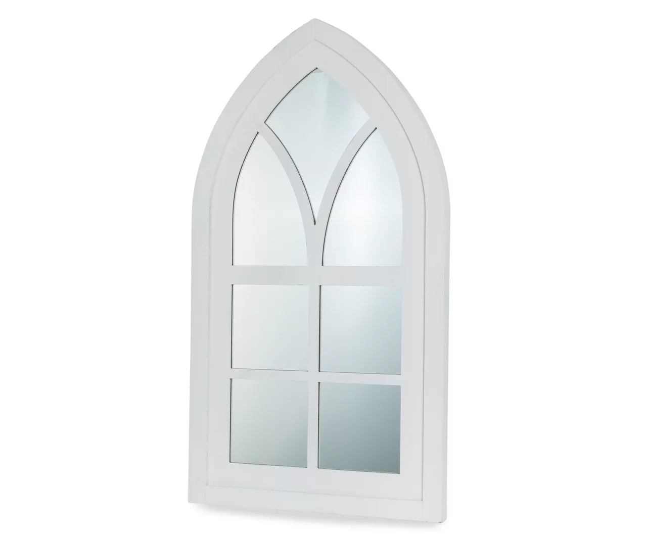 White Arching Windowpane Wall Mirror, (40.16") 6 White Arching Windowpane Wall Mirror, (40.16") - Image 4