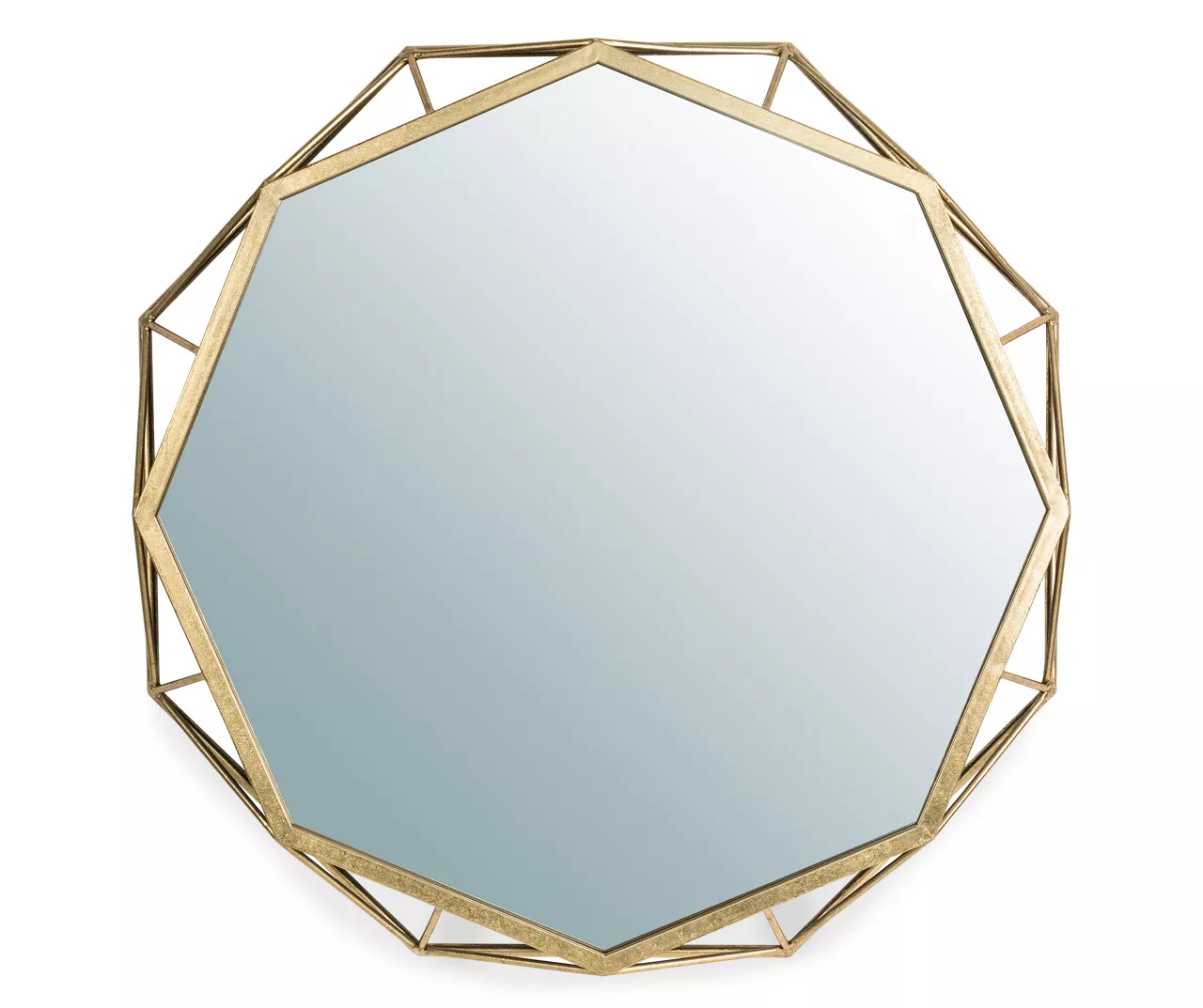 Gold Octagon Geometric-Border Wall Mirror, (28.15") 3 Gold Octagon Geometric-Border Wall Mirror, (28.15")