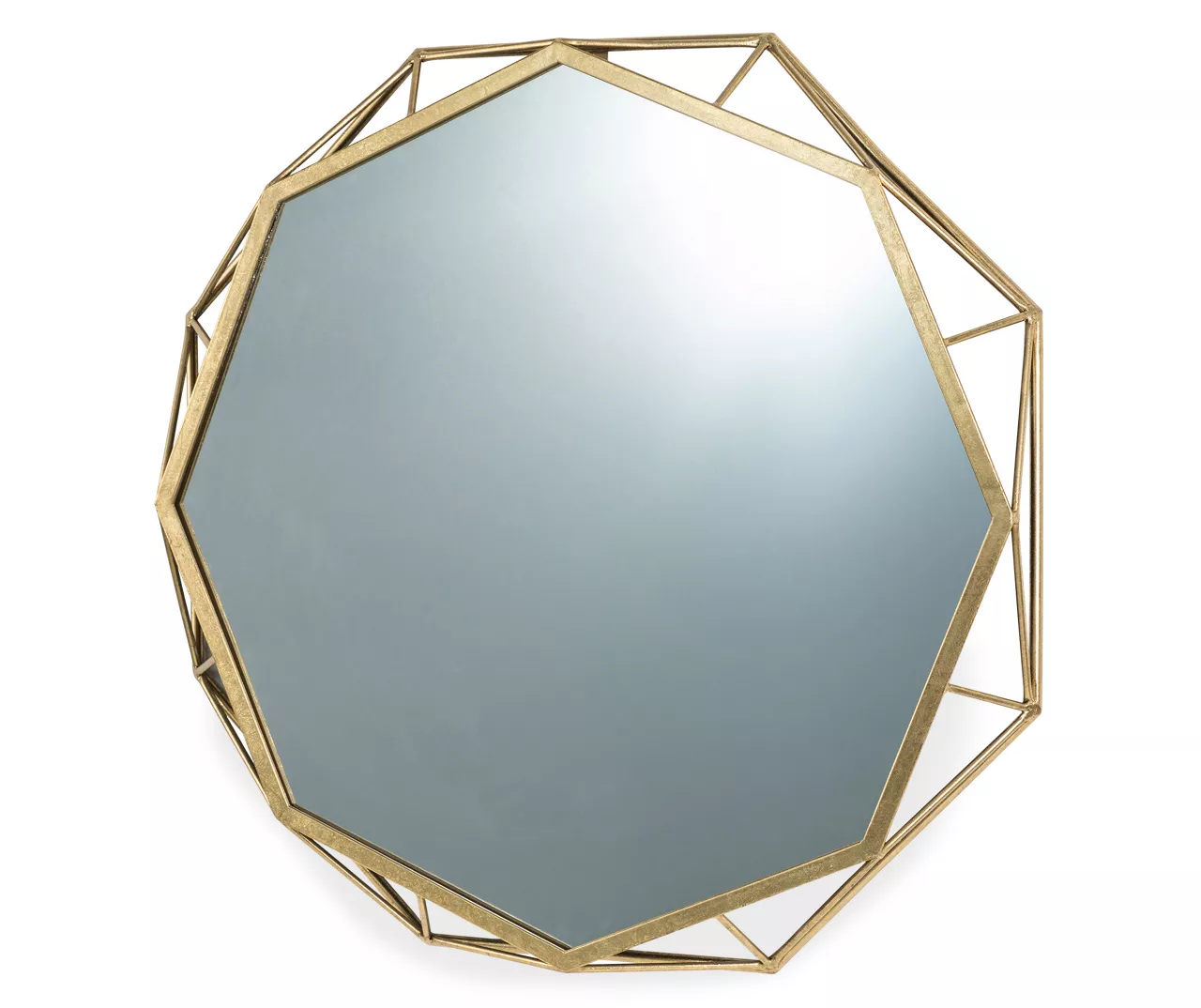 Gold Octagon Geometric-Border Wall Mirror, (28.15") 4 Gold Octagon Geometric-Border Wall Mirror, (28.15") - Image 2