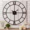 Black & White Distressed Roman Numeral 3-Piece Farmhouse Wall Clock Set, (31.5") -Northlight Sales Store 810546473 1