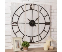 Black & White Distressed Roman Numeral 3-Piece Farmhouse Wall Clock Set, (31.5") -Northlight Sales Store 810546473 4