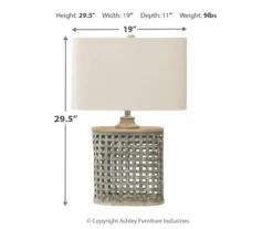 Gray Basketweave Deondra Table Lamp -Northlight Sales Store 810546559 3