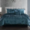 Blue Velvet Crinkle Turin King 7-Piece Comforter Set -Northlight Sales Store 810547750