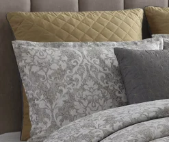 Gray & Gold Damask Lantana Comforter Set -Northlight Sales Store 810547761 2