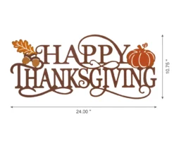 "Happy Thanksgiving" Leaves & Pumpkin Wordscript Wall Decor -Northlight Sales Store 810547795 5