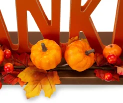 "Thankful" Pumpkin, Berries & Leaves Wordscript Tabletop Decor -Northlight Sales Store 810547801 5
