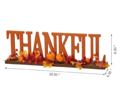 "Thankful" Pumpkin, Berries & Leaves Wordscript Tabletop Decor -Northlight Sales Store 810547801 6