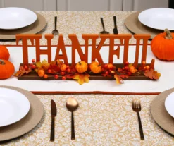 "Thankful" Pumpkin, Berries & Leaves Wordscript Tabletop Decor -Northlight Sales Store 810547801 7