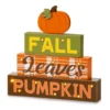"Fall, Leaves, Pumpkin" Pumpkin & Letter Block LED Tabletop Decor -Northlight Sales Store 810547823 1