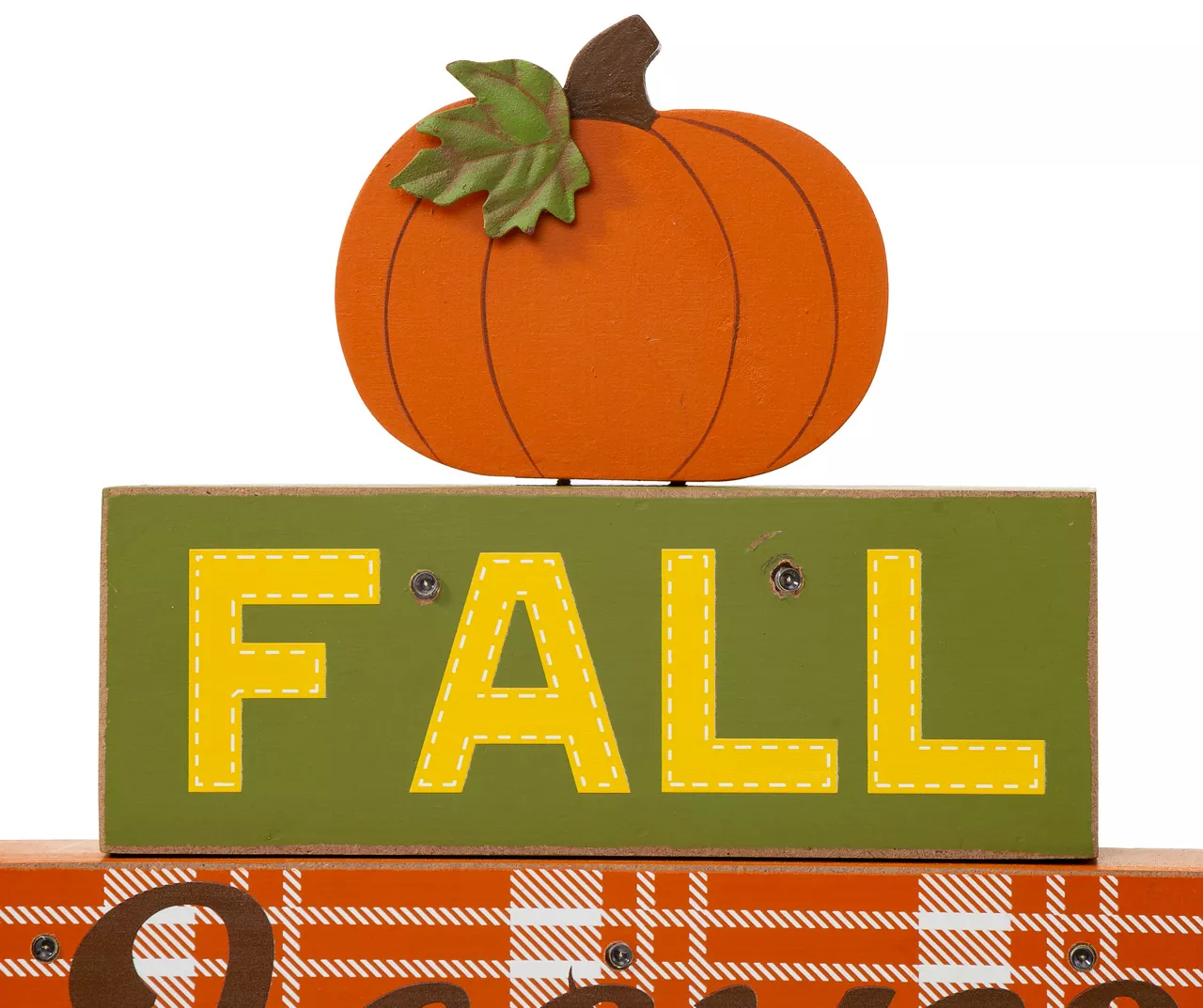 "Fall, Leaves, Pumpkin" Pumpkin & Letter Block LED Tabletop Decor 6 "Fall, Leaves, Pumpkin" Pumpkin & Letter Block LED Tabletop Decor - Image 4