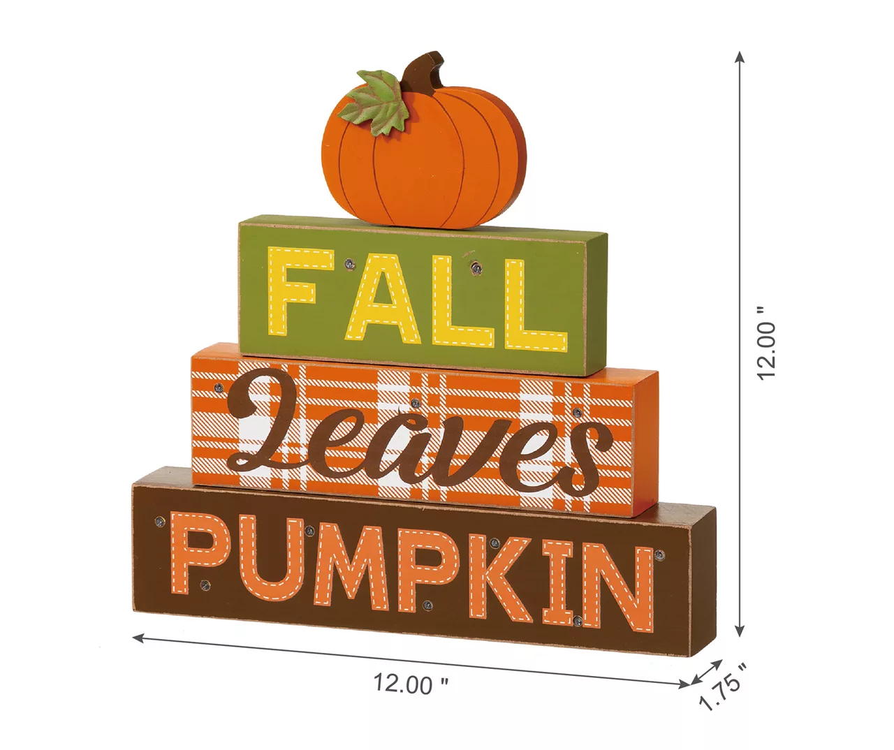 "Fall, Leaves, Pumpkin" Pumpkin & Letter Block LED Tabletop Decor 9 "Fall, Leaves, Pumpkin" Pumpkin & Letter Block LED Tabletop Decor - Image 7