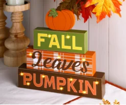 "Fall, Leaves, Pumpkin" Pumpkin & Letter Block LED Tabletop Decor 17 "Fall, Leaves, Pumpkin" Pumpkin & Letter Block LED Tabletop Decor -Northlight Sales Store 810547823 8