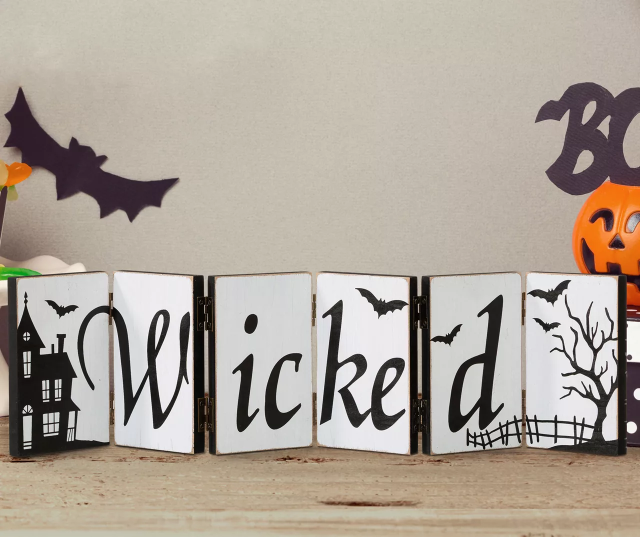 "Spooky" & "Wicked" Dual Sided Hinged Tabletop Decor 12 "Spooky" & "Wicked" Dual Sided Hinged Tabletop Decor - Image 10