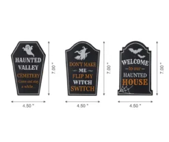 Halloween Sentiments 3-Piece Tombstone Tabletop Decor Set -Northlight Sales Store 810547839 4