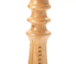 Light Brown Notch-Carved Pillar Candle Holder -Northlight Sales Store 810547959 810547960 2