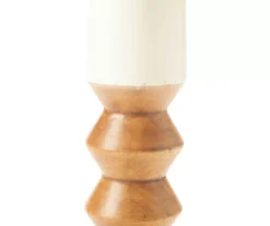 Brown & Beige 2-Tone Ripple-Pillar Candle Holder, (14") 7 Brown & Beige 2-Tone Ripple-Pillar Candle Holder, (14") -Northlight Sales Store 810548563 810548564 2