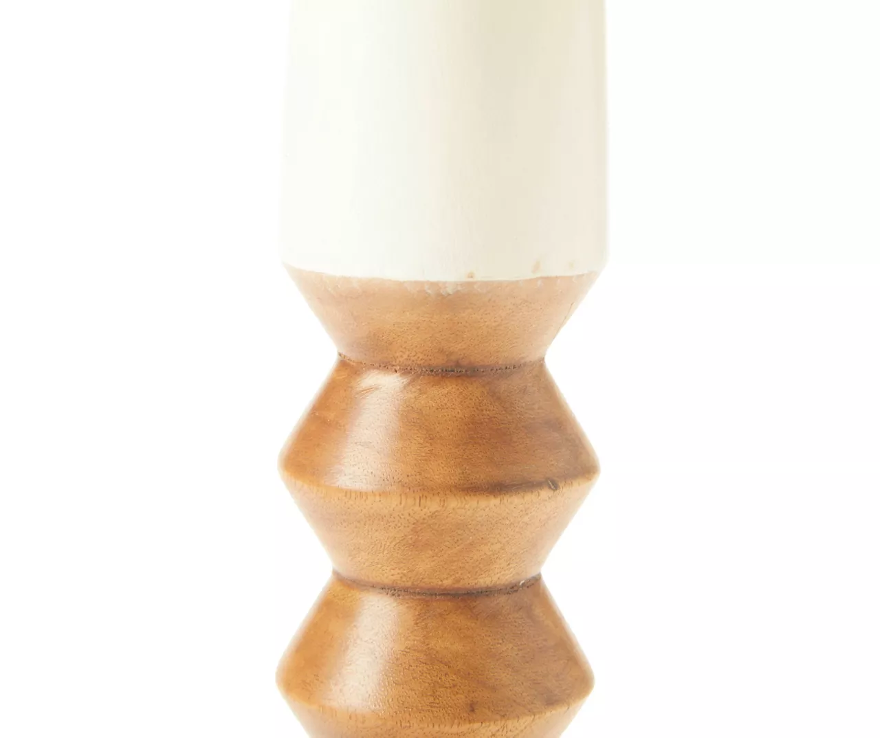 Brown & Beige 2-Tone Ripple-Pillar Candle Holder, (14") 5 Brown & Beige 2-Tone Ripple-Pillar Candle Holder, (14") - Image 3