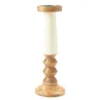 Brown & Beige 2-Tone Ripple-Pillar Candle Holder, (14") 1 Brown & Beige 2-Tone Ripple-Pillar Candle Holder, (14") -Northlight Sales Store 810548564