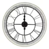 Rustic White Roman Numeral Round Wall Clock -Northlight Sales Store 810548702