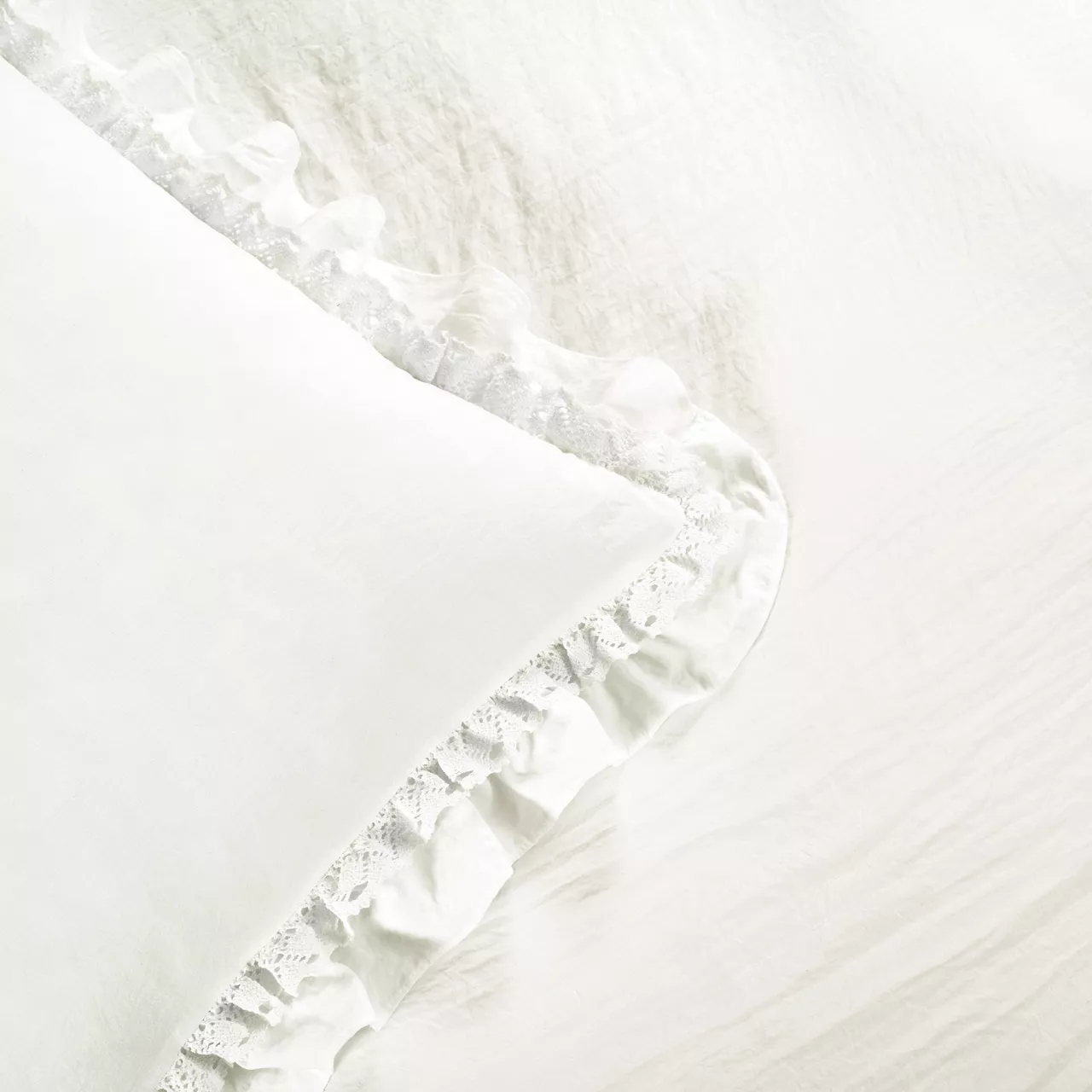 Ella White Ruffle & Lace Twin XL 2-Piece Comforter Set 7 Ella White Ruffle & Lace Twin XL 2-Piece Comforter Set - Image 5