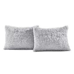 Emma Light Gray Faux Fur King 3-Piece Comforter Set -Northlight Sales Store 810552775 3