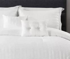 Farmhouse White Seersucker King 5-Piece Comforter Set